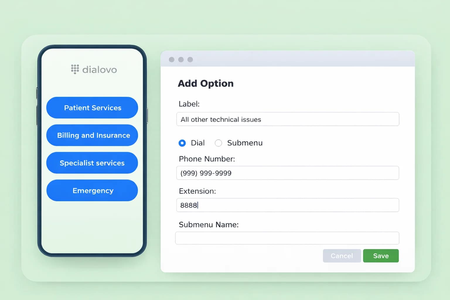 Dialovo Business Interface